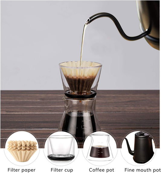 EUSOAR 1-4 Cup Disposable Coffee Filters, 100 count Filter Replacement, Natural Brown Unbleached, fit small Basket Style Single Serve Coffee Makers, for Home Office Use Pour Over and Drip Coffee Maker