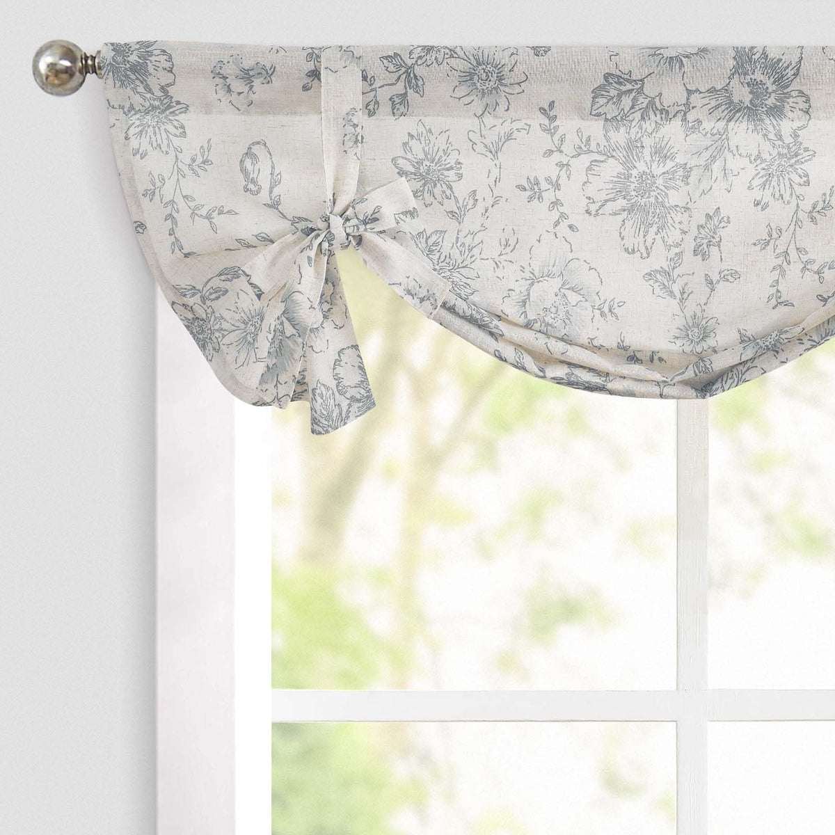 jinchan Swag Valance for Windows 36 Inch Length Farmhouse 2 Panels Beige