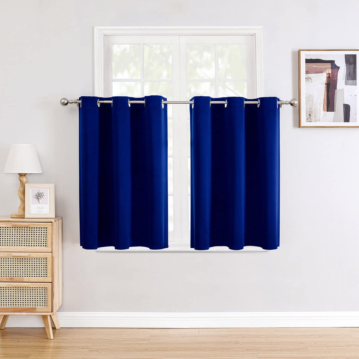 ChrisDowa Small Blackout Curtains for Kitchen & Bedroom 36 Inches Long