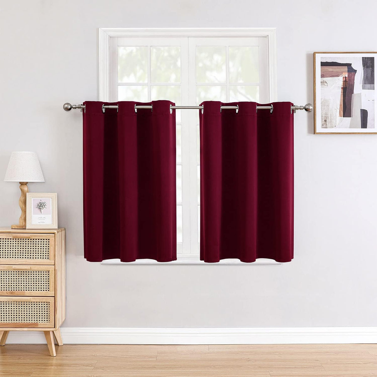 ChrisDowa Small Blackout Curtains for Kitchen & Bedroom 36 Inches Long