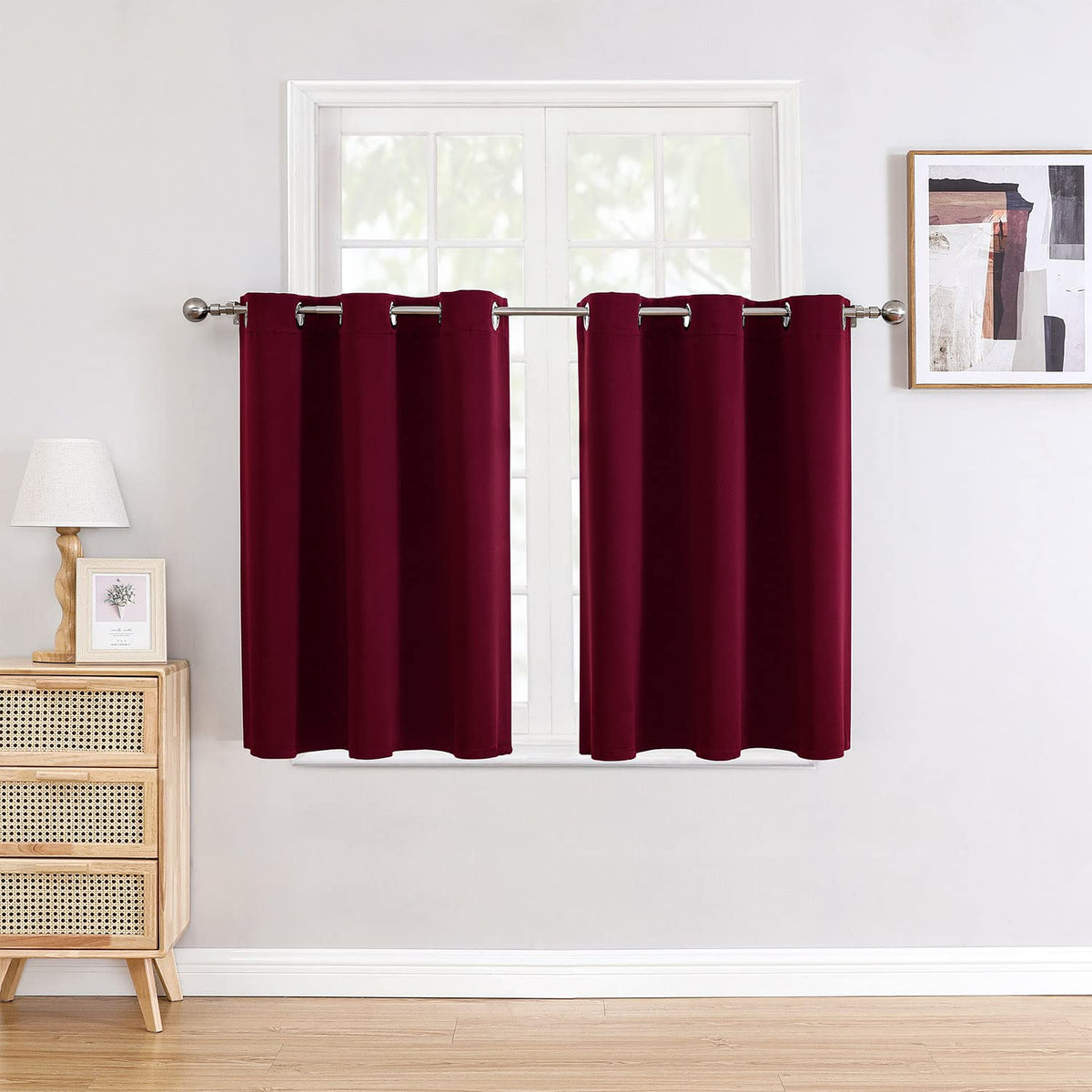 ChrisDowa Small Blackout Curtains for Kitchen & Bedroom 36 Inches Long
