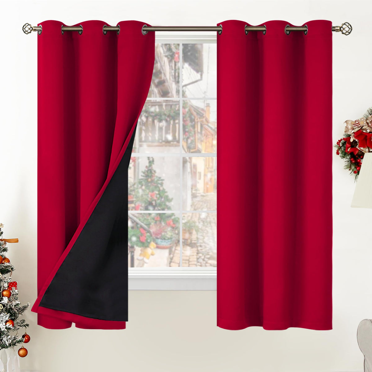 BGment 40 Inch Long Short Blackout Curtains for Small Windows