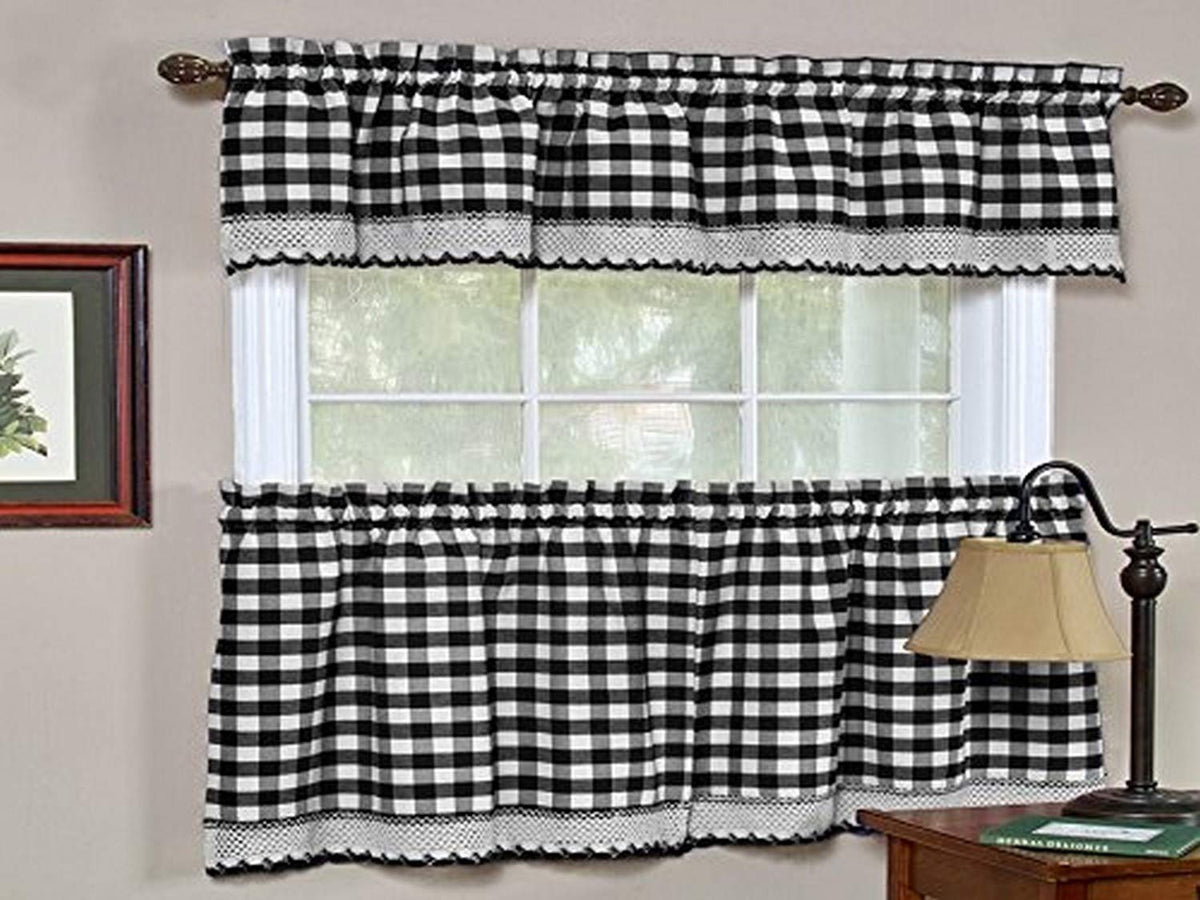 Sweet Home Collection Old World Style Floral Heavy Lace Kitchen Curtain Swag pair Hopewell Cream