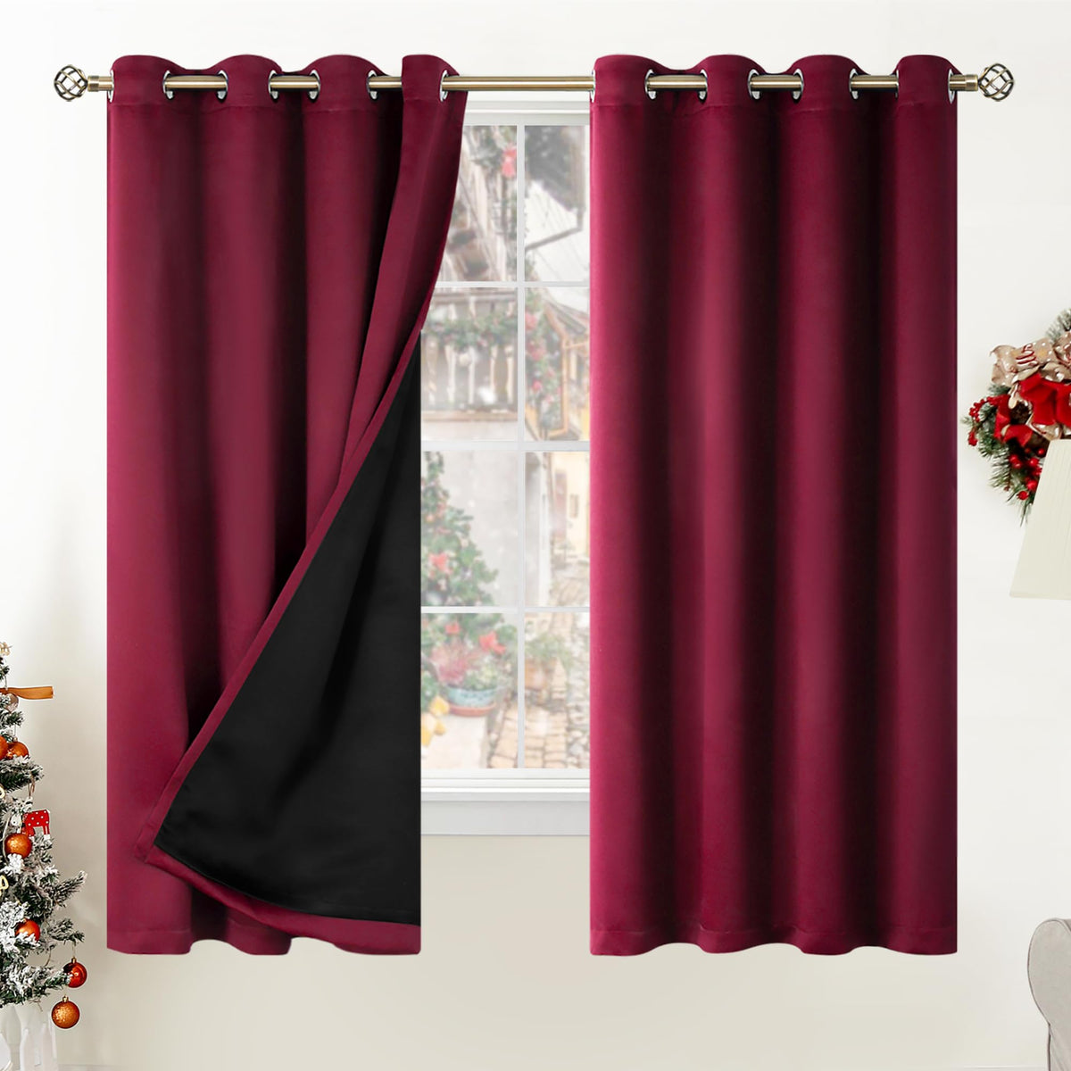 BGment 40 Inch Long Short Blackout Curtains for Small Windows