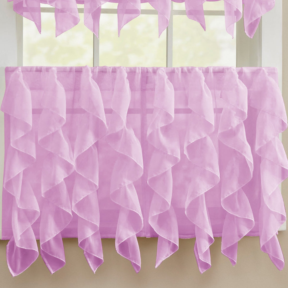 Sweet Home Collection Old World Style Floral Heavy Lace Kitchen Curtain Swag pair Hopewell Cream