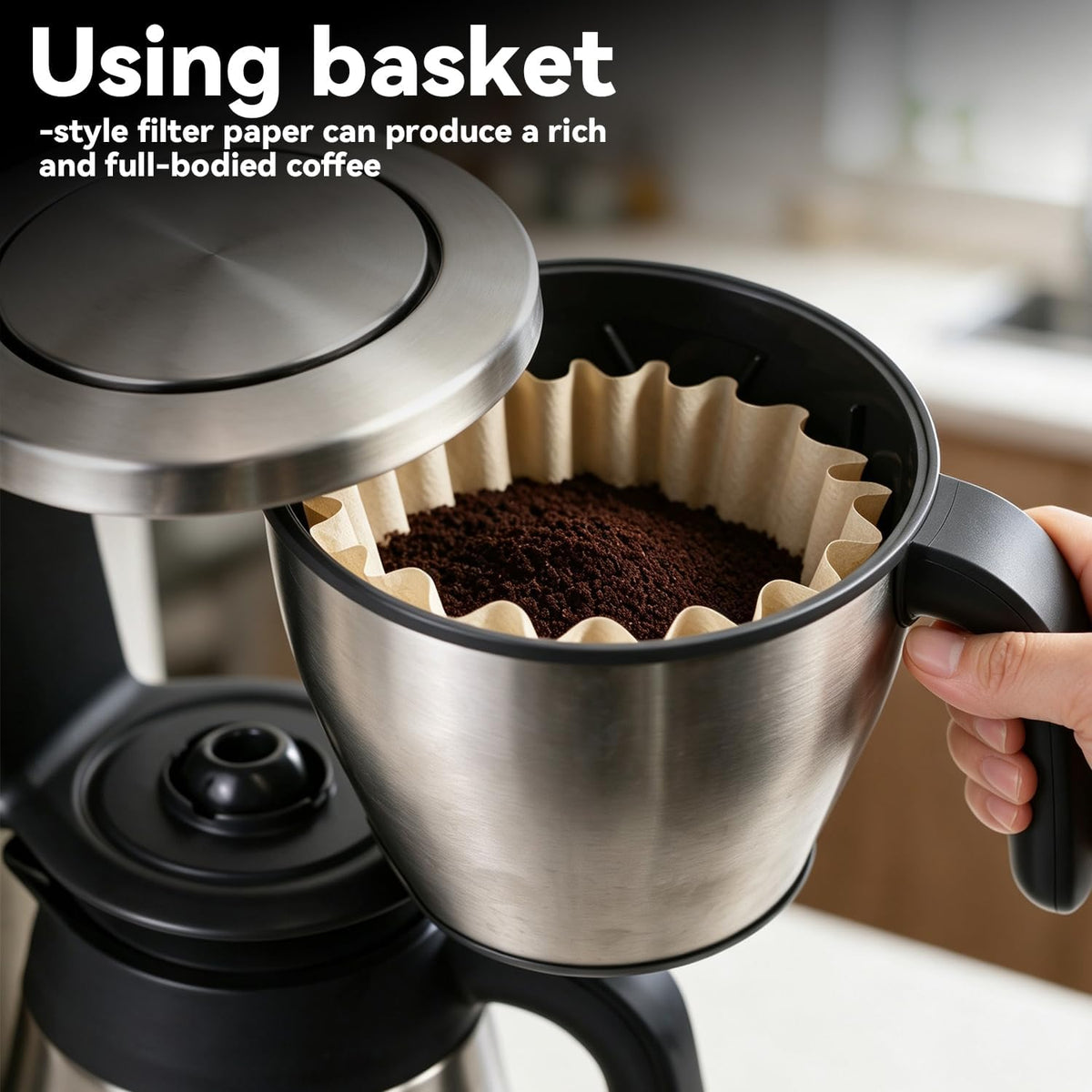 200 Pcs Disposable Large Coffee Filters for Breville Coffee Maker 12-Cup