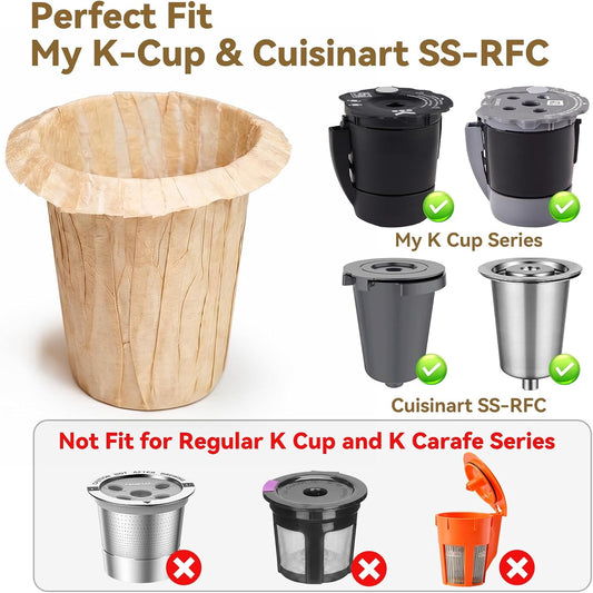 CAPMESSO Disposable Coffee Filters 2.1"H - for My K-Cup & Cuisinart SS-RFC