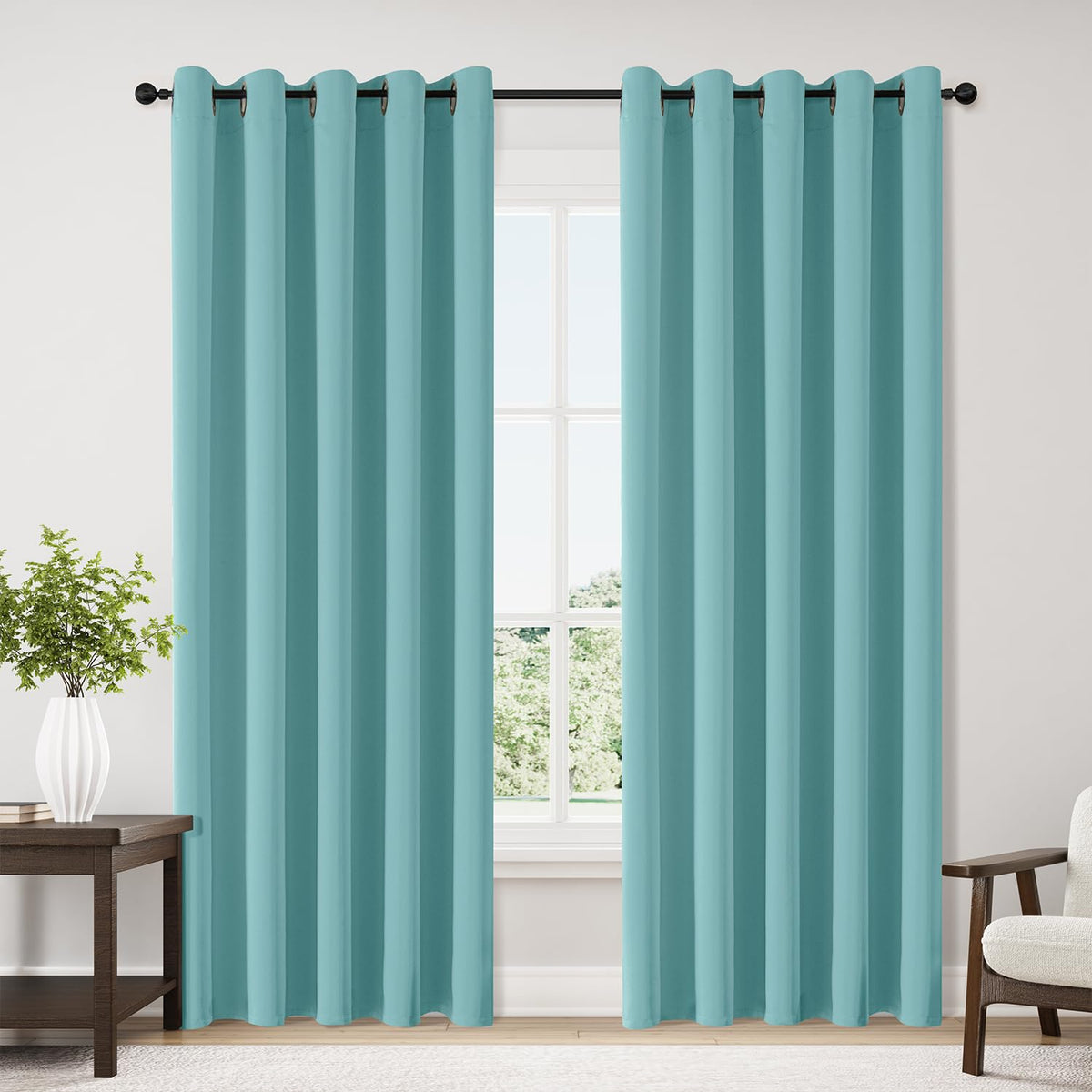 ChrisDowa Small Blackout Curtains for Kitchen & Bedroom 36 Inches Long