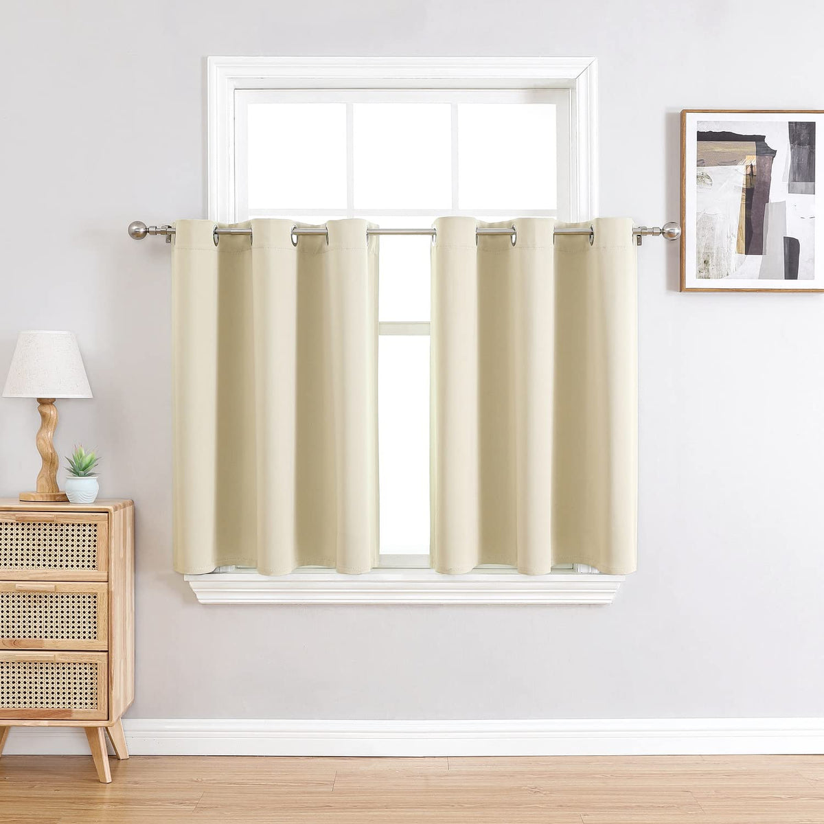 ChrisDowa Small Blackout Curtains for Kitchen & Bedroom 36 Inches Long