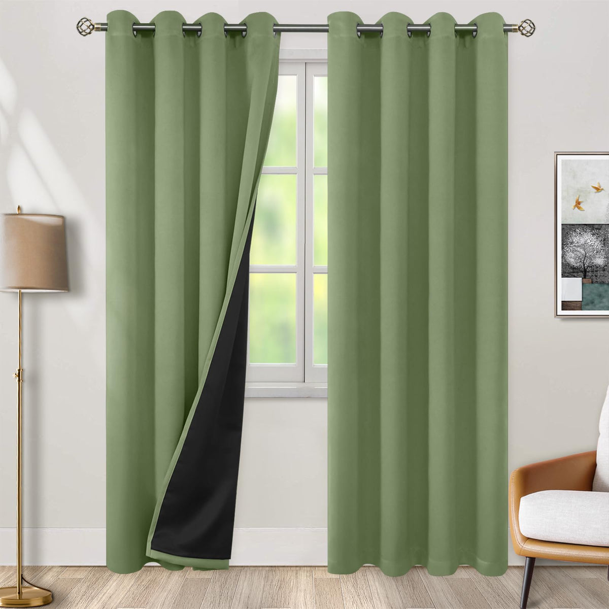 BGment 40 Inch Long Short Blackout Curtains for Small Windows