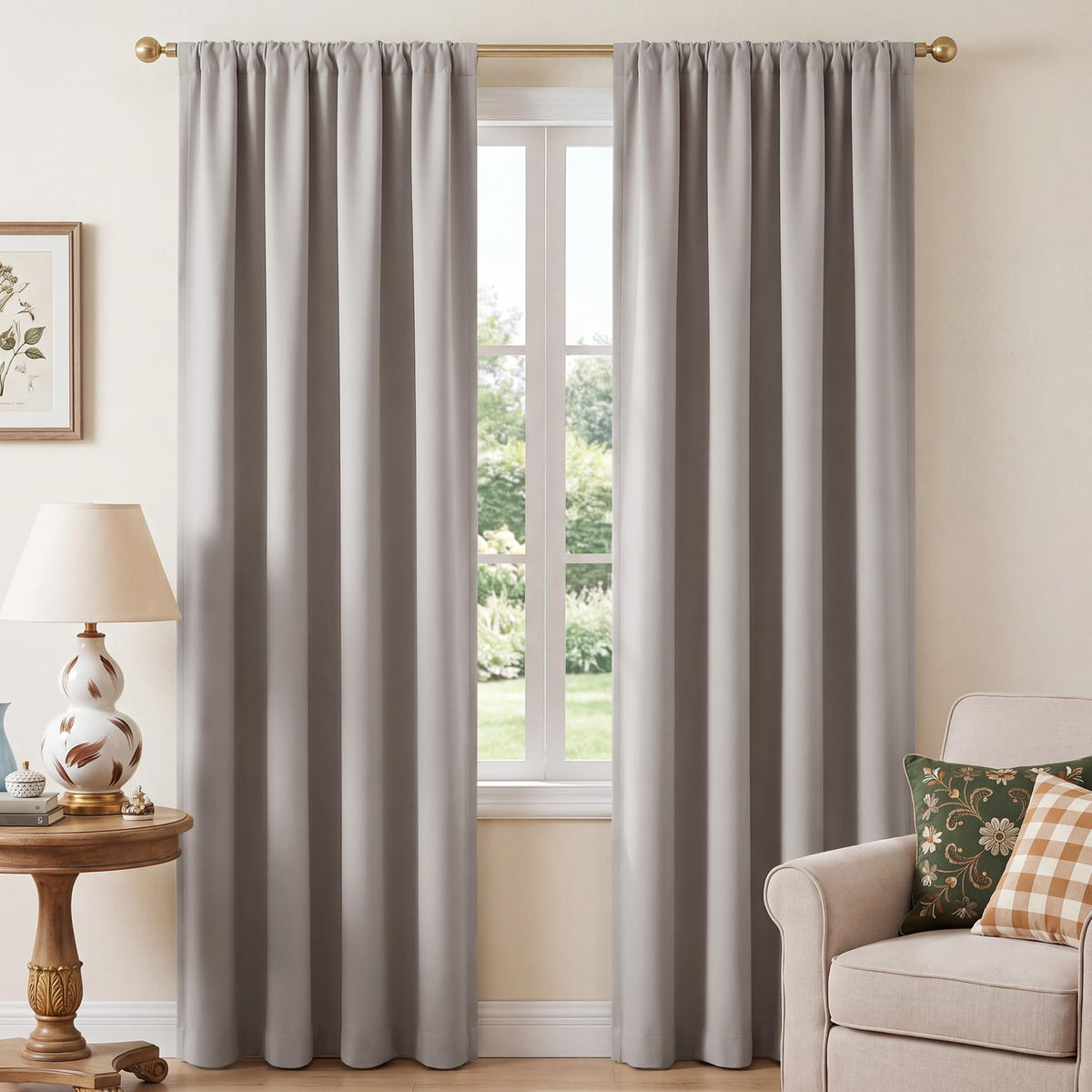 NICETOWN 100% Black Out Kitchen Curtains 36 Inch Length, W52xL36, 2 Panels