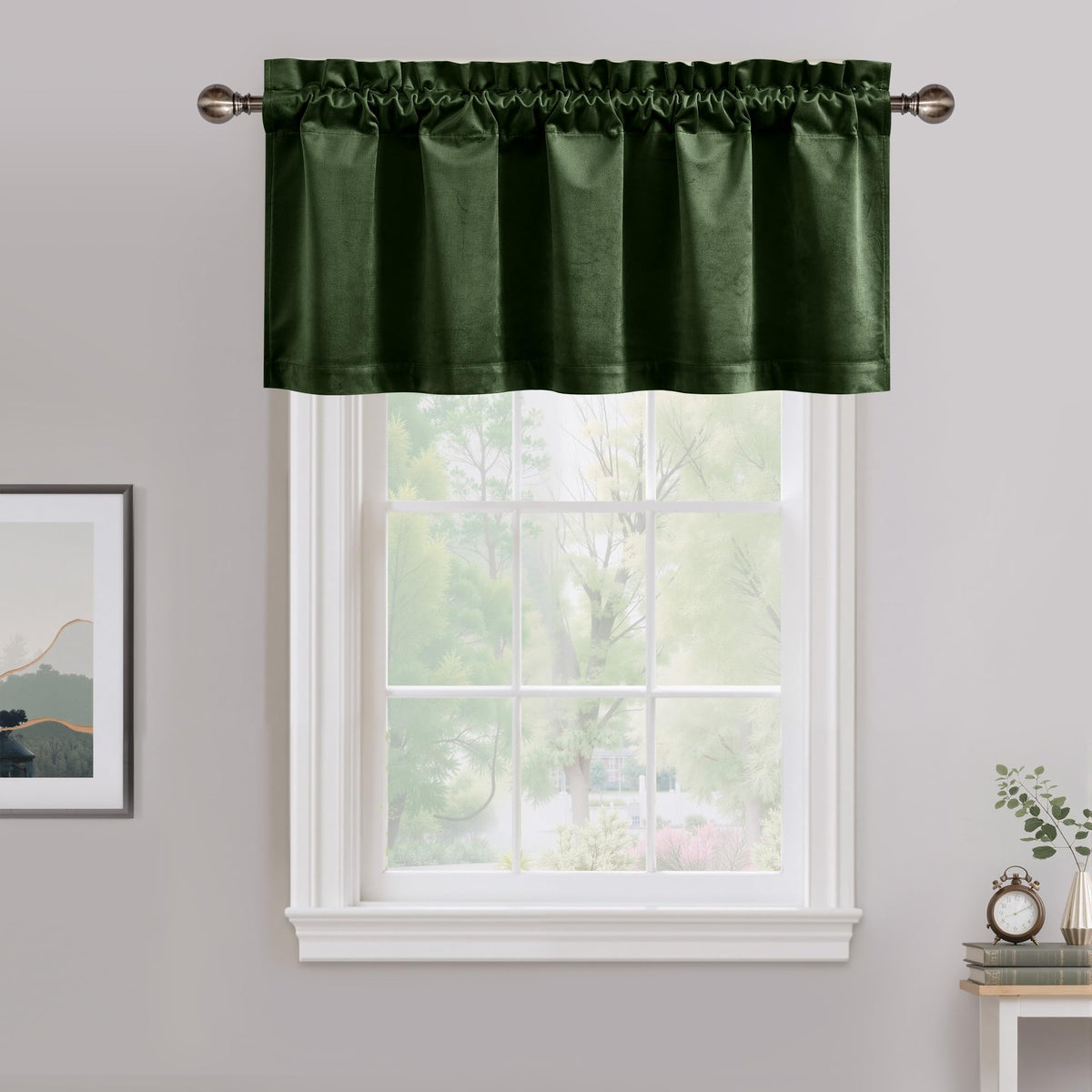 NICETOWN Black Out Velvet Curtains 63 inches Long for Kitchen
