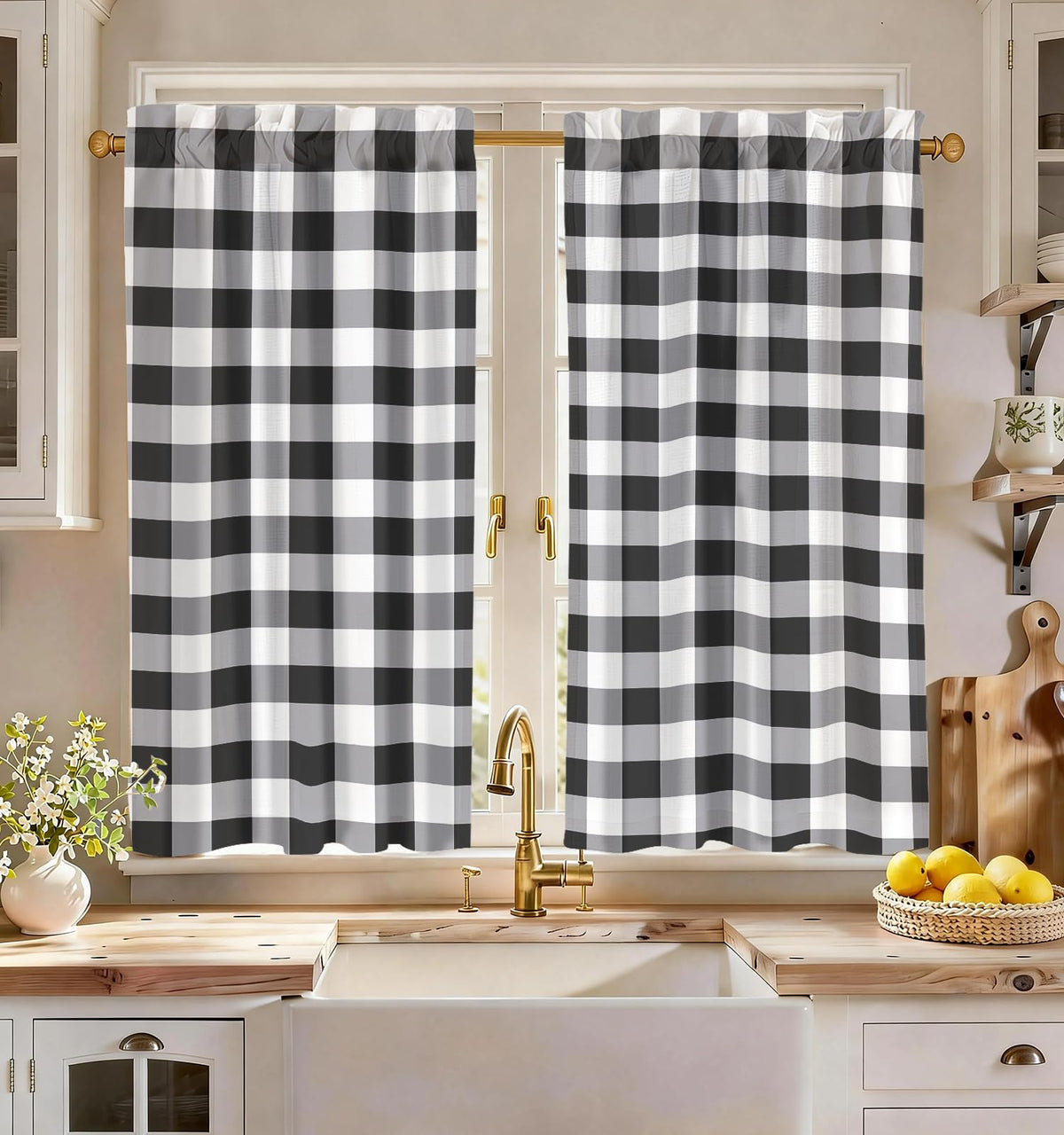 Miss Adola 36 Inch Length Kitchen Tier Curtains, Vintage Floral