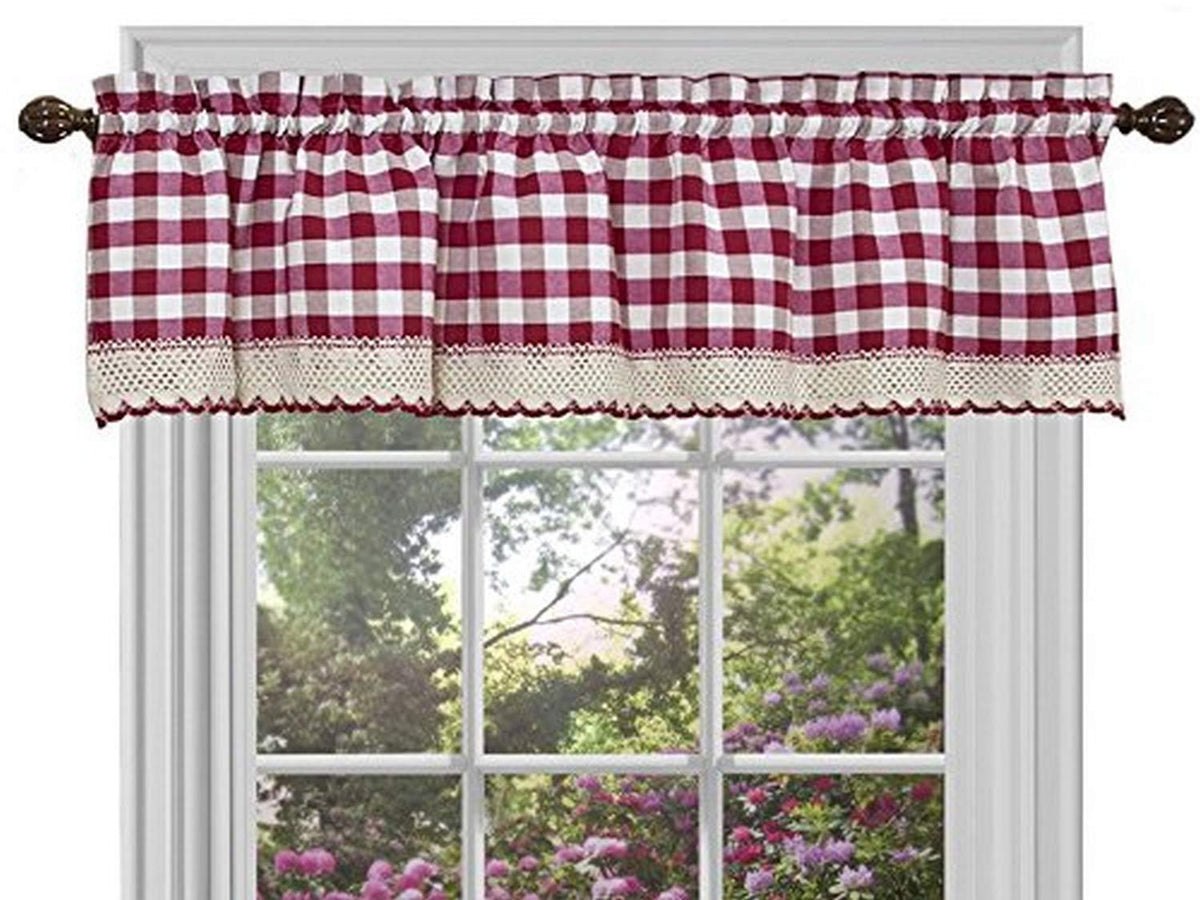 Sweet Home Collection Old World Style Floral Heavy Lace Kitchen Curtain Swag pair Hopewell Cream