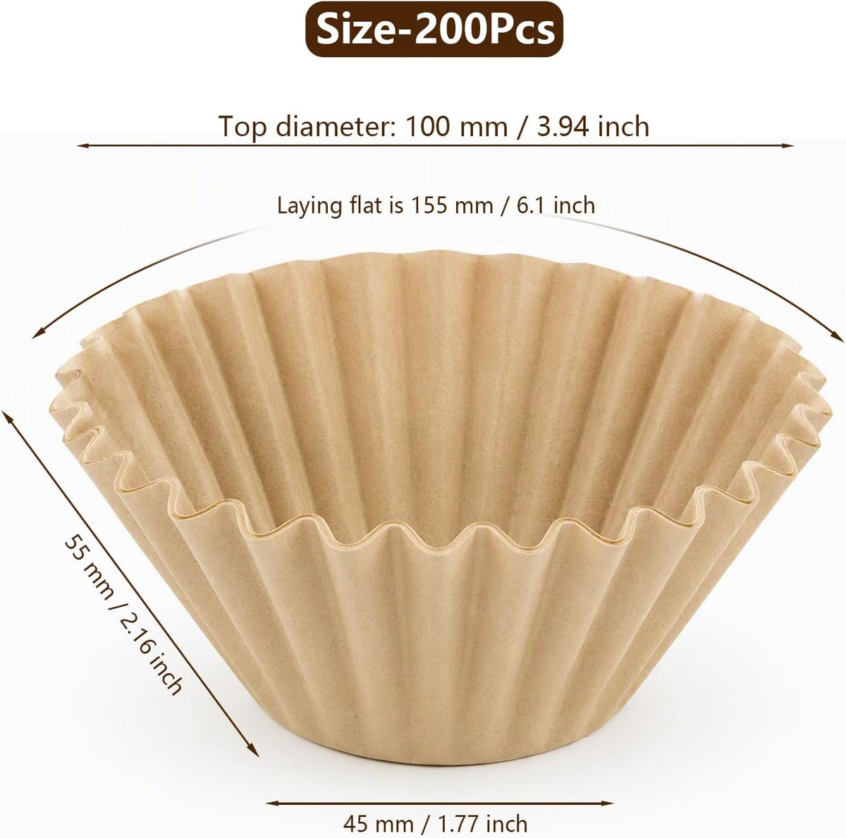 200 Pcs Coffee Filters for Elite Gourmet EHC111A and Mixpresso DCM-B-TM