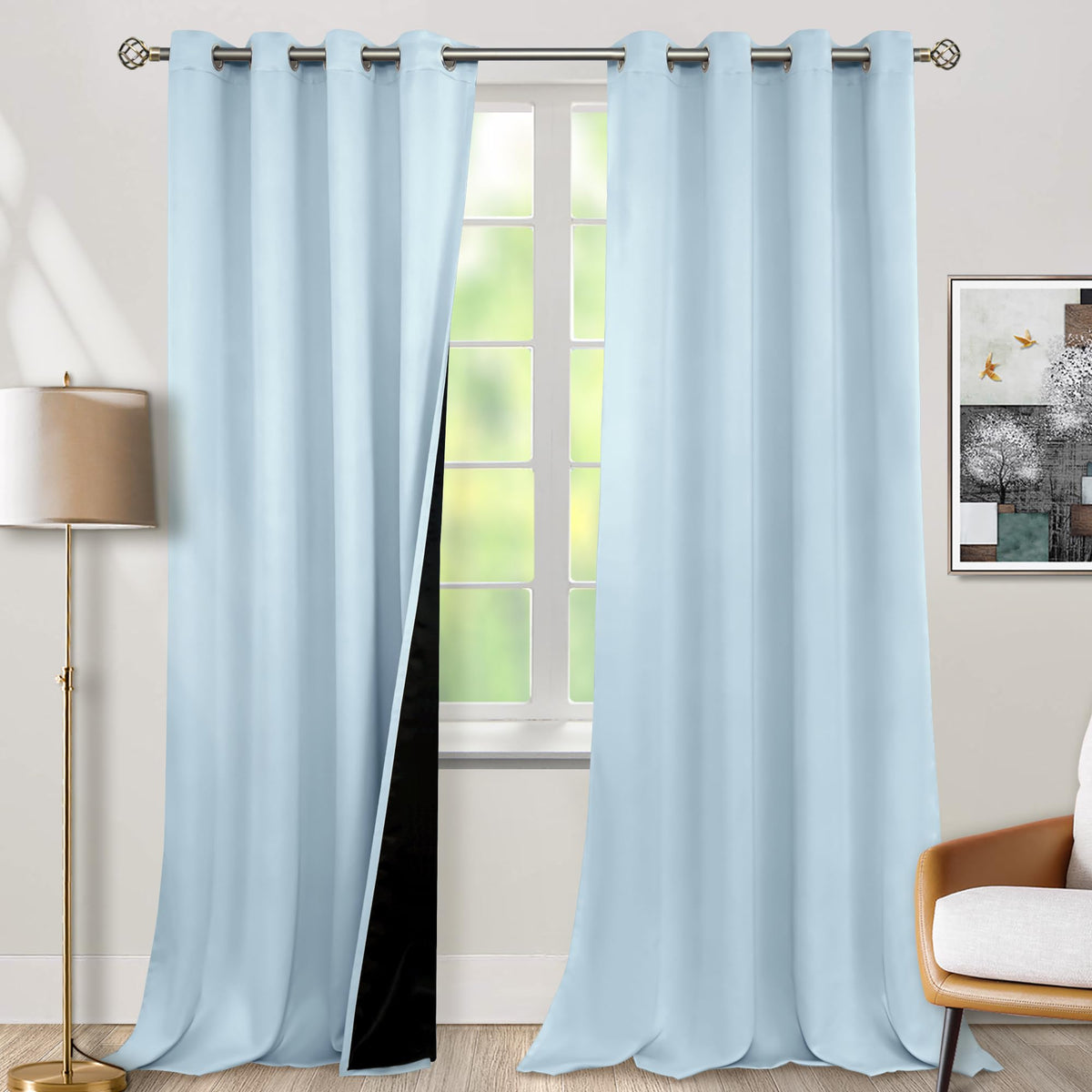 BGment 40 Inch Long Short Blackout Curtains for Small Windows