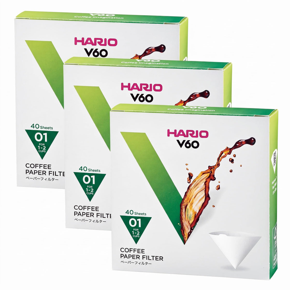 Hario V60 Paper Coffee Filter, Size 02, White, 200ct