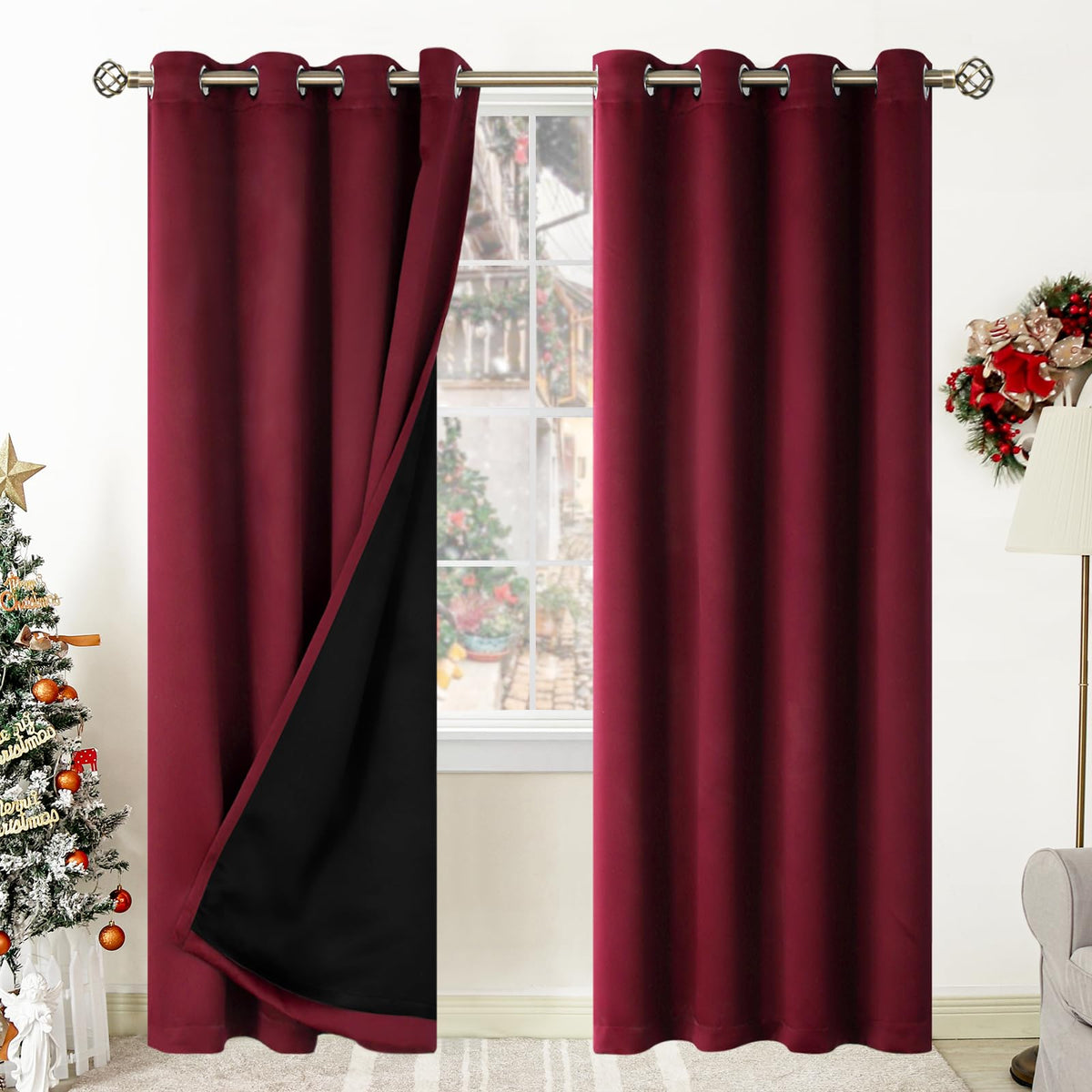 BGment 40 Inch Long Short Blackout Curtains for Small Windows
