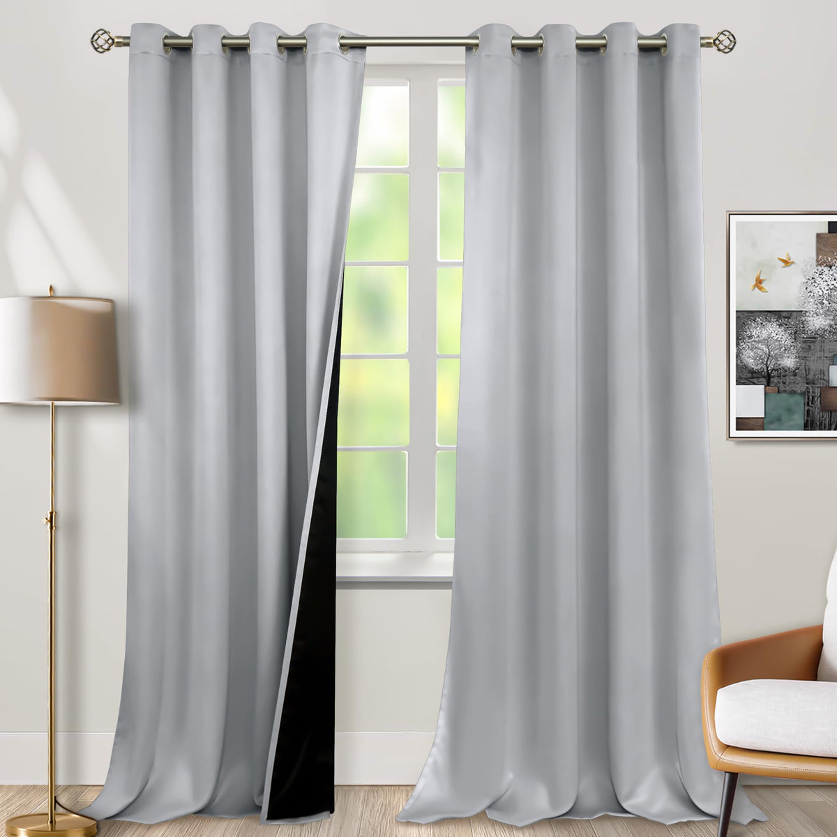 BGment 40 Inch Long Short Blackout Curtains for Small Windows