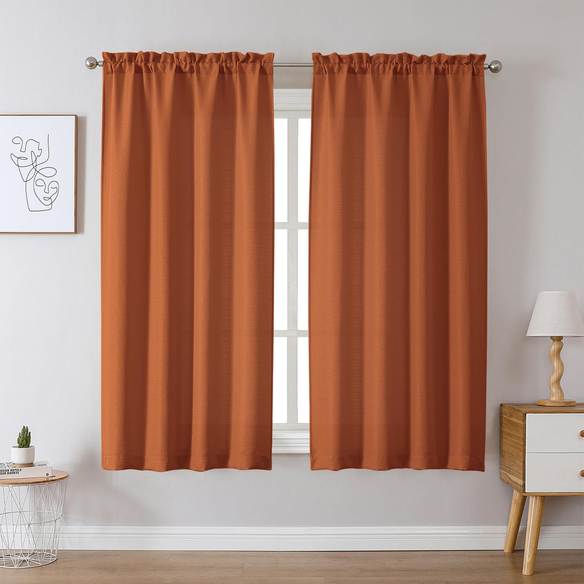 Chyhomenyc 2 Panels White Kitchen Curtains 36 Inch Length Tier Curtain