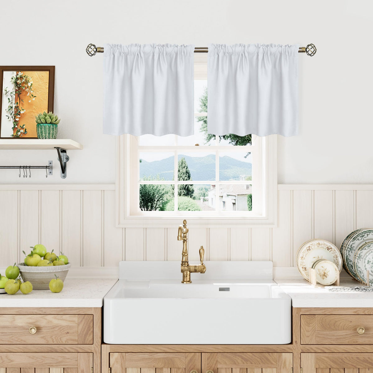 BGment Black Blackout Curtains 40 Inches Long for Kitchen Window 2 Panels