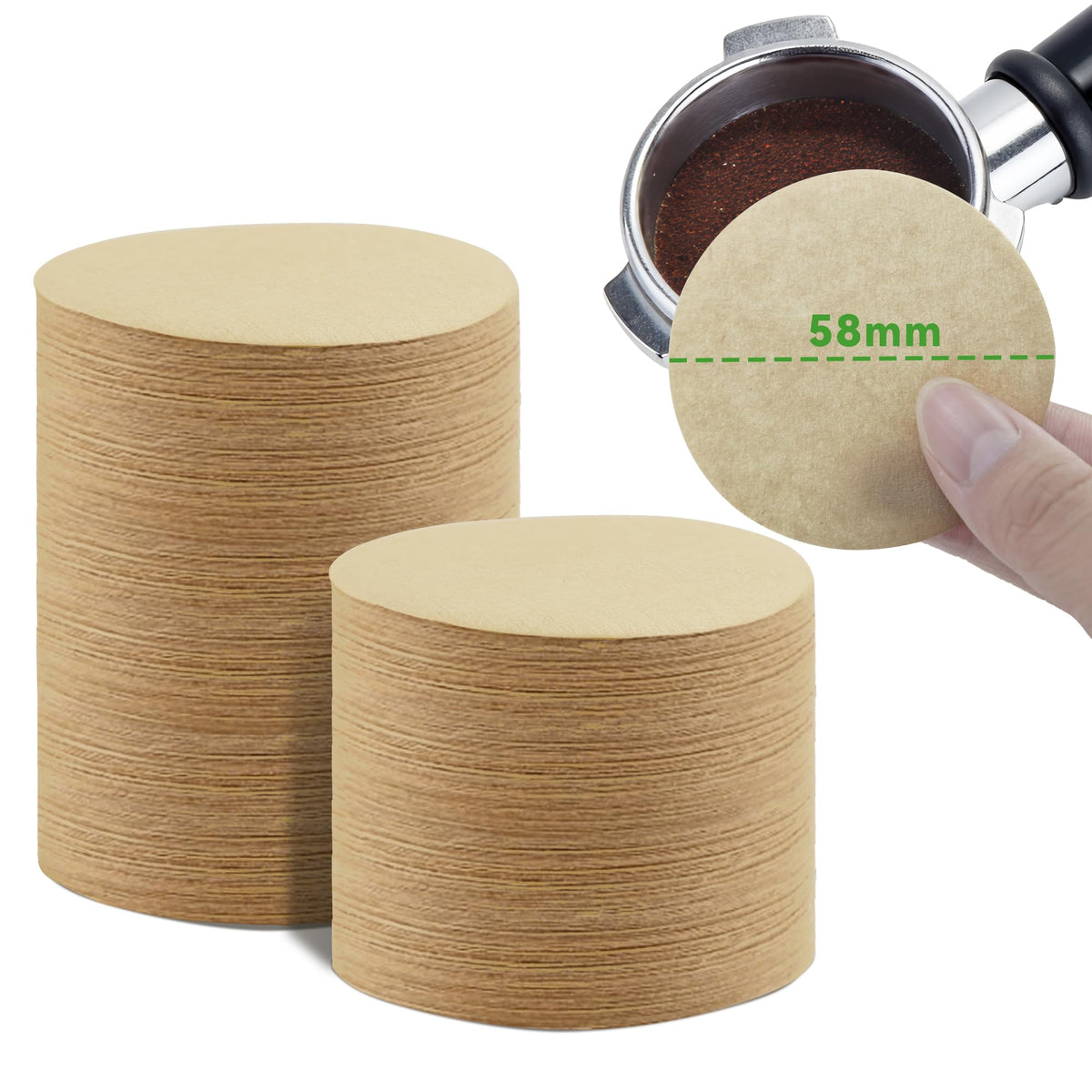 1000 Pcs 51mm Unbleached Espresso Filter for Espresso Coffee Maker