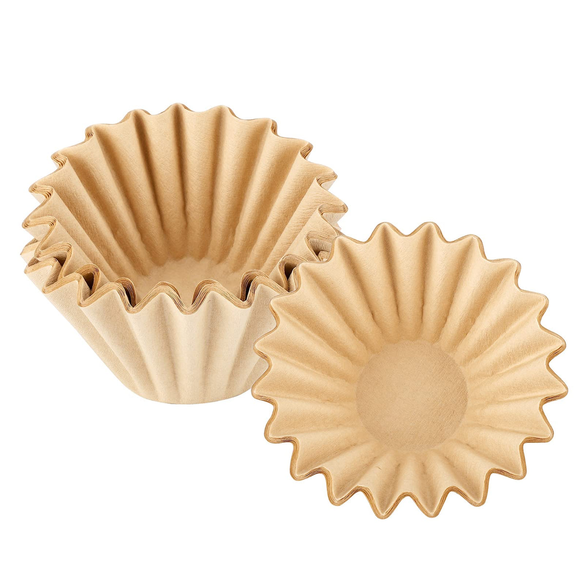 EUSOAR 1-4 Cup Disposable Coffee Filters, 100 count Filter Replacement, Natural Brown Unbleached, fit small Basket Style Single Serve Coffee Makers, for Home Office Use Pour Over and Drip Coffee Maker