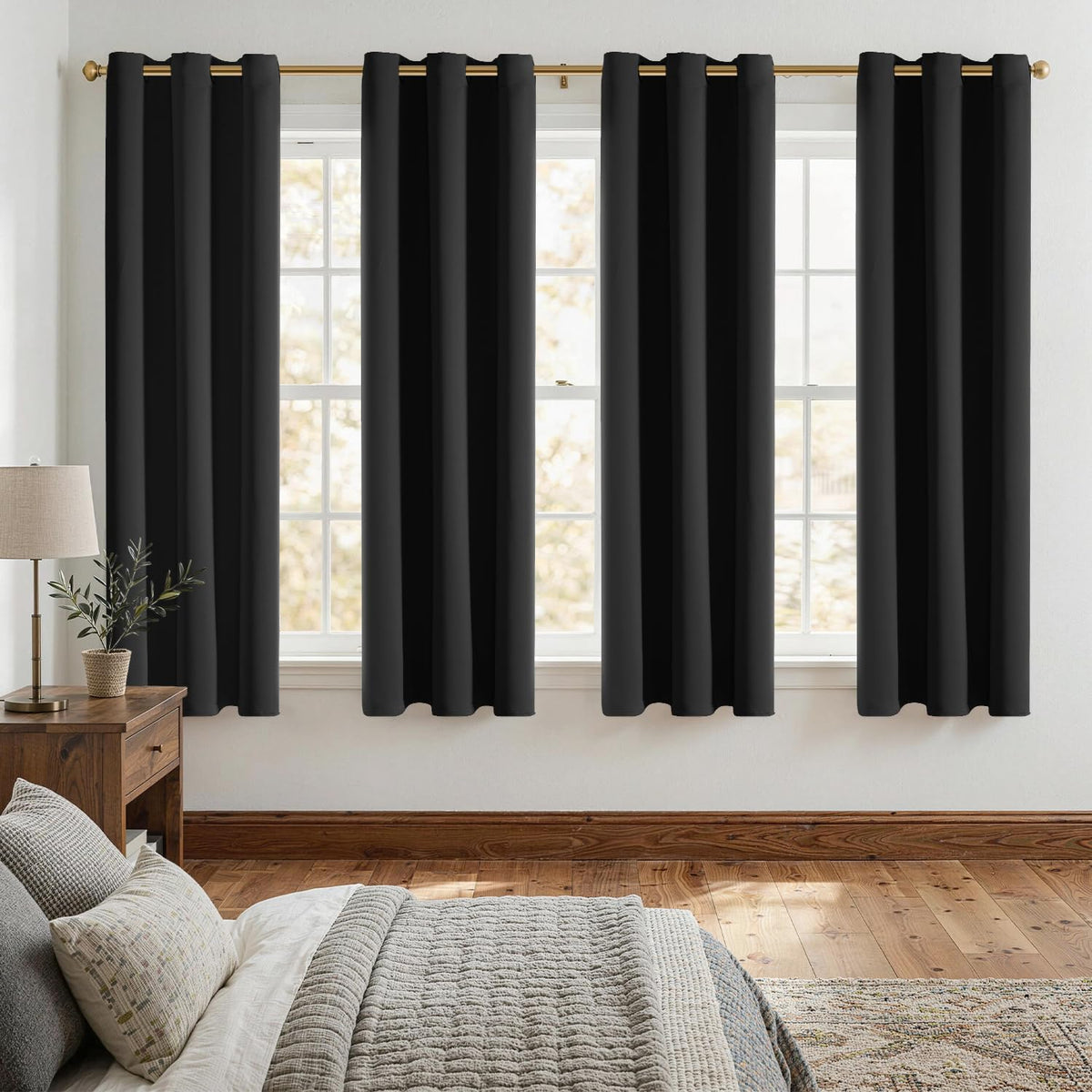 ChrisDowa Small Blackout Curtains for Kitchen & Bedroom 36 Inches Long