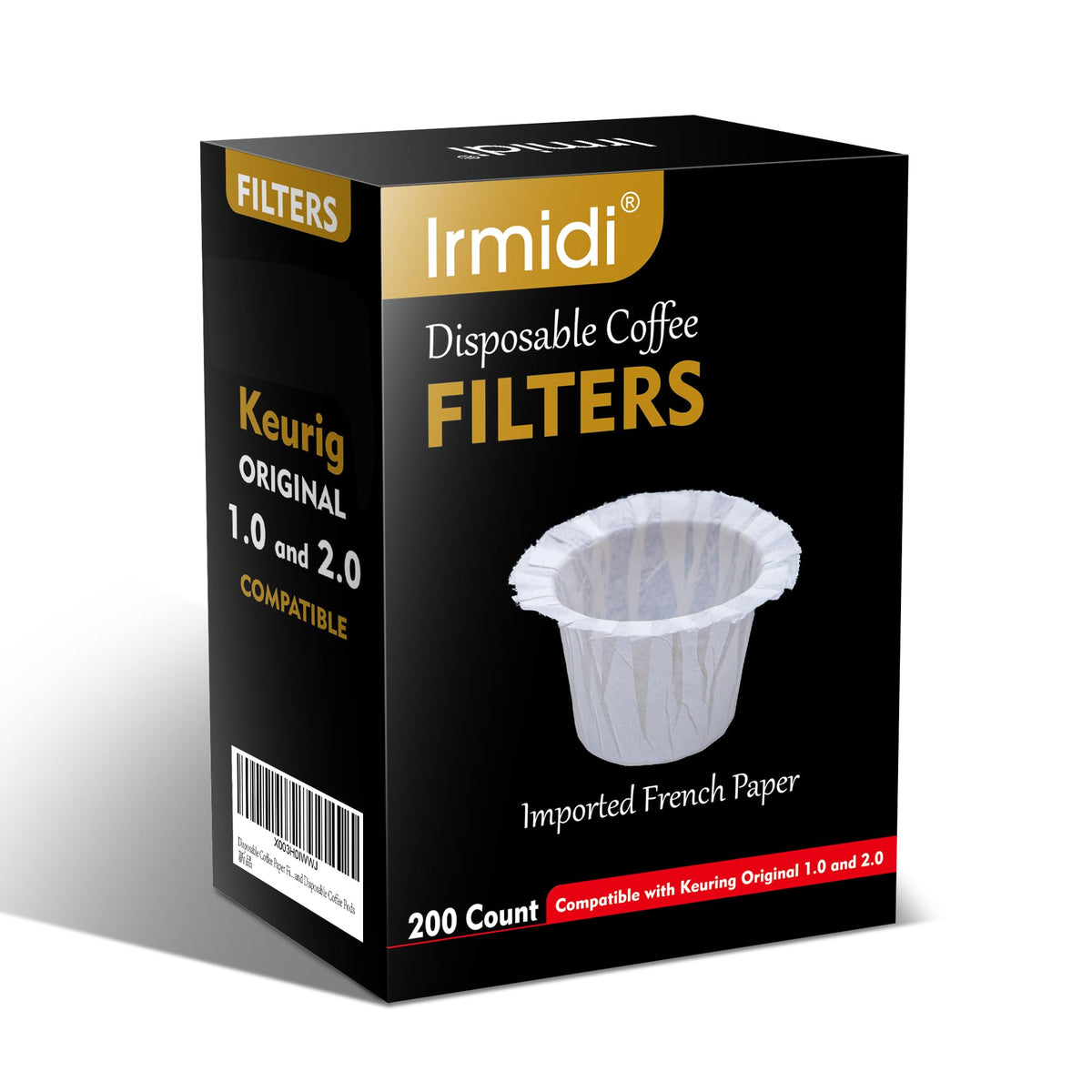 Irmidi 300 Count Disposable Coffee Filters for Keurig 1.0 and 2.0,White
