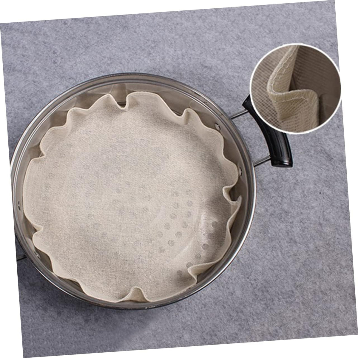 SHOWERORO 5pcs Steaming Pot Holder Cotton Gauze Pads Baking Mat Reusable Steamed Mat Steamer Mesh for Dumplings Safe