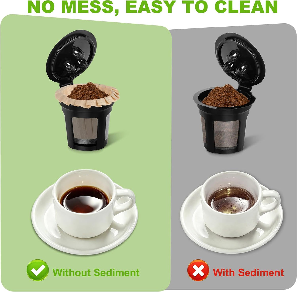 Disposable K Cup Paper Coffee Filters, 300 Count Replacement Paper Filters