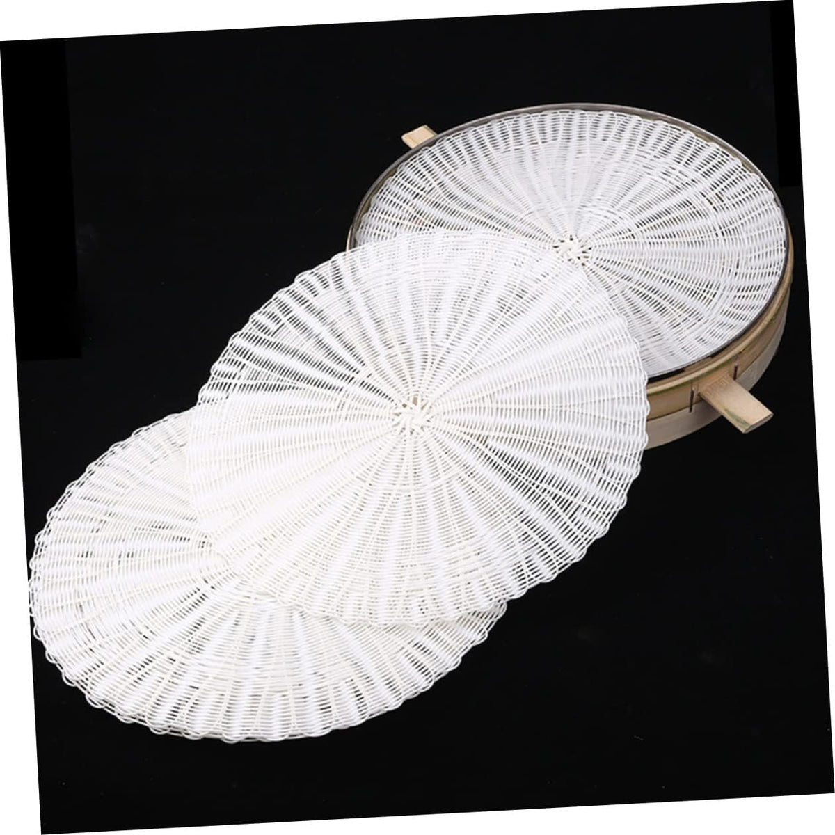 2pcs Round Steaming Pad Non-stick Silicone Steamer Mats for Dumplings Steamed Bun Pad