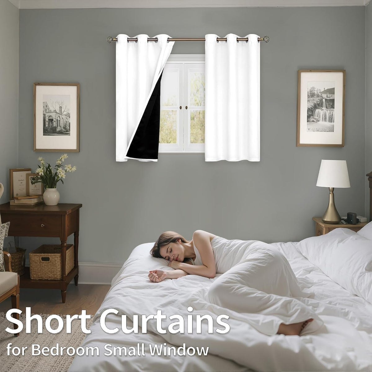 BGment 40 Inch Long Short Blackout Curtains for Small Windows