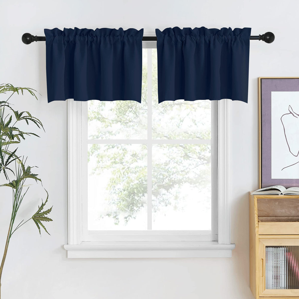 NICETOWN Burgundy Swag Curtains for Kitchen Over Sink 36 x 63 inches Long