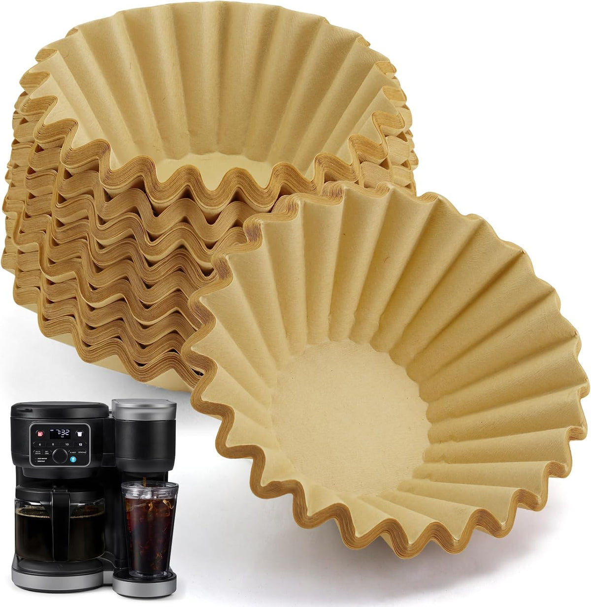 Paper Coffee Filters for Keurig Duo Coffee Maker 72oz, Deep Bowl Design