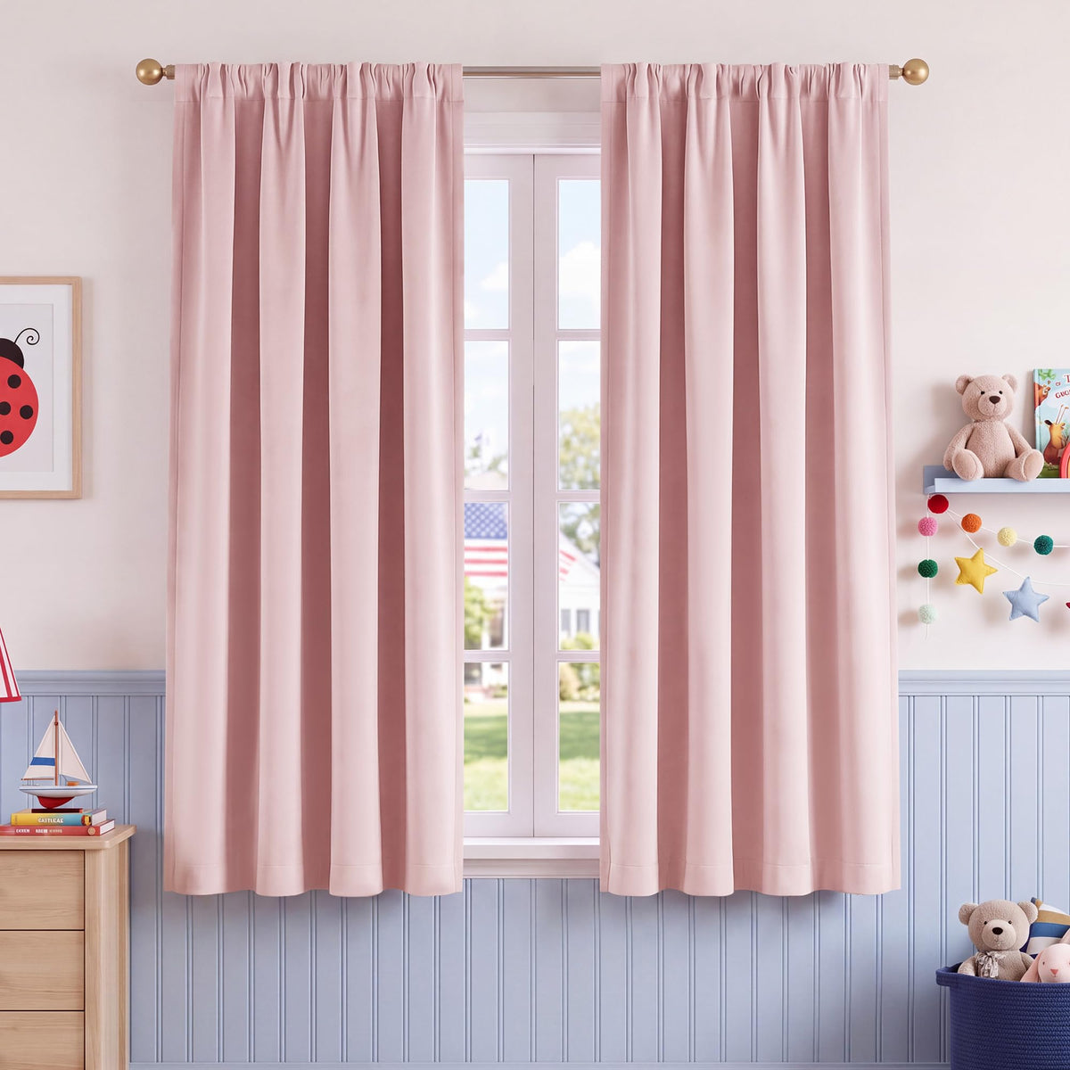 NICETOWN 100% Black Out Kitchen Curtains 36 Inch Length, W52xL36, 2 Panels