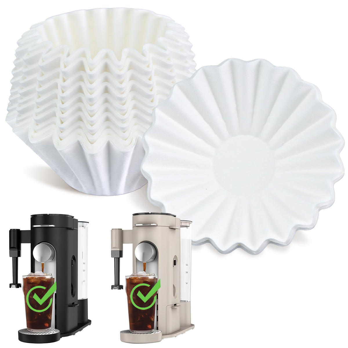 250 Pcs Disposable Coffee Paper Filters for Ninja Pod & Grounds