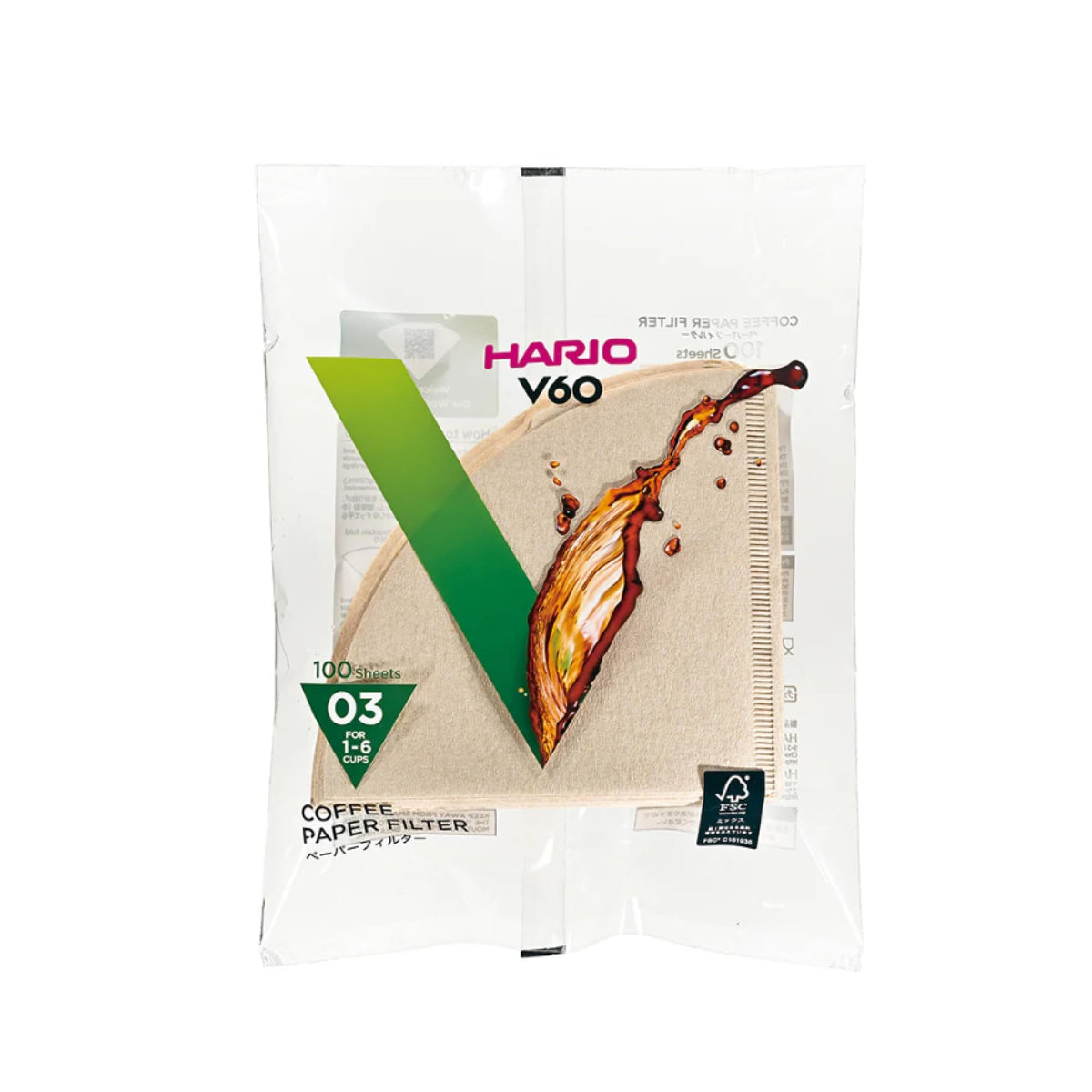 Hario V60 Paper Coffee Filter, Size 02, White, 200ct