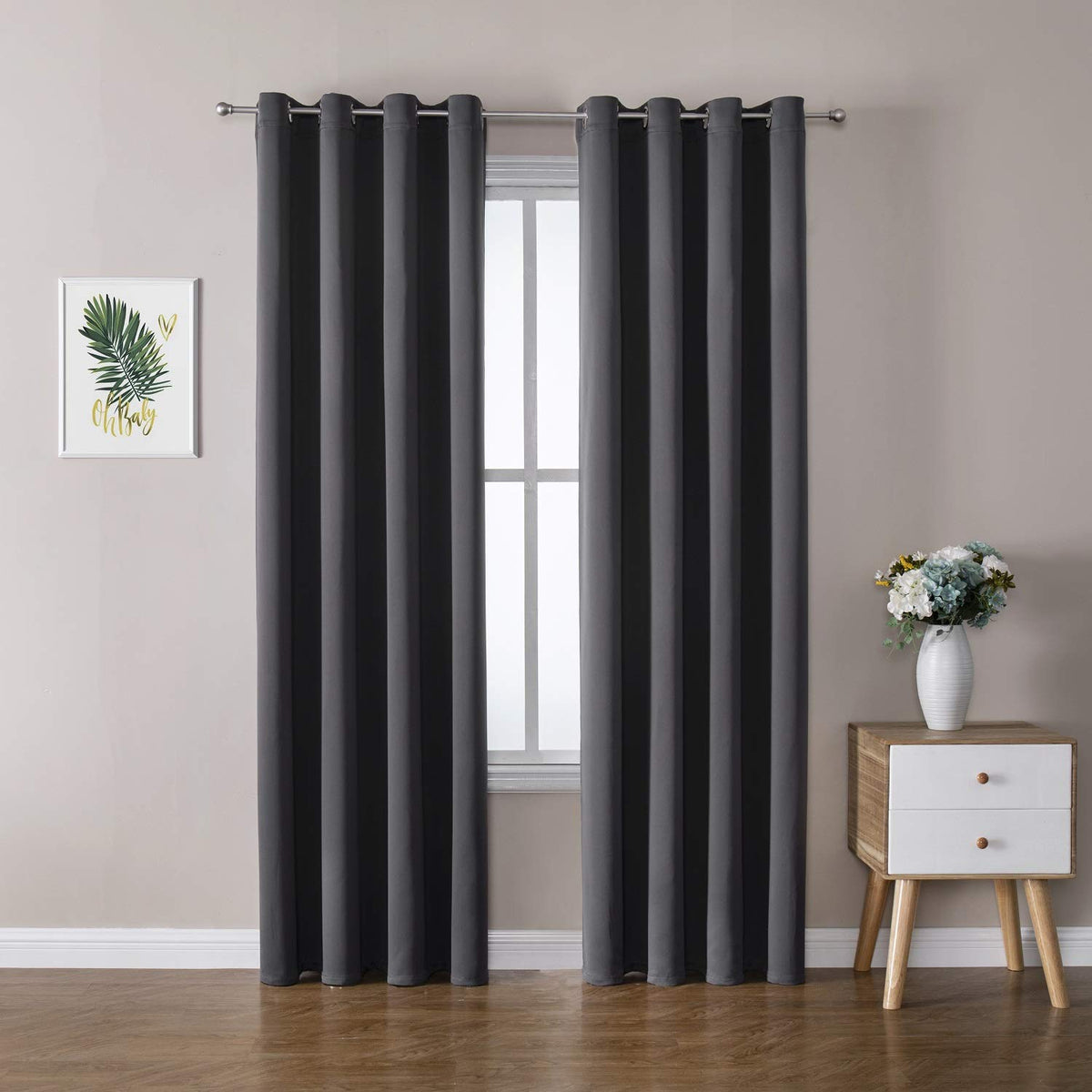 ChrisDowa Small Blackout Curtains for Kitchen & Bedroom 36 Inches Long