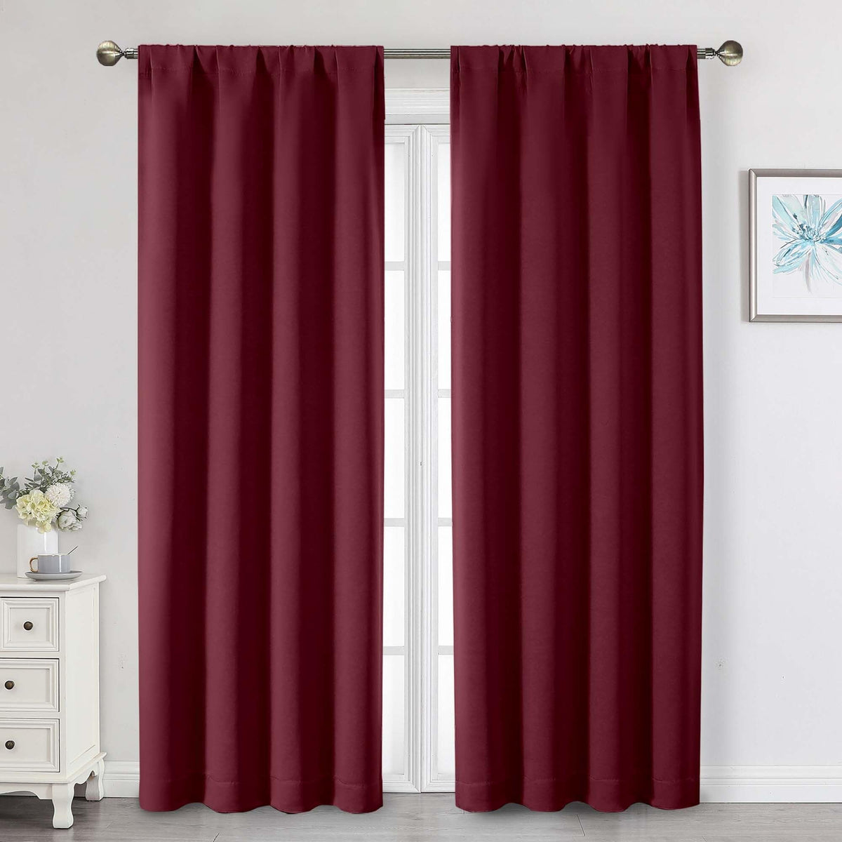 Black Cafe Blackout Curtains 36 Inch Length 2 Panels Set, Soft Solid Thermal Insulated Room Darkening Small Window Curtains for Kitchen Bathroom Basement, Black, Each, 40" Wx36 L