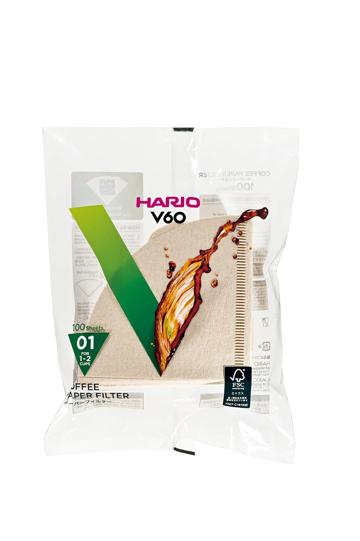 Hario V60 Paper Coffee Filter, Size 02, White, 300ct