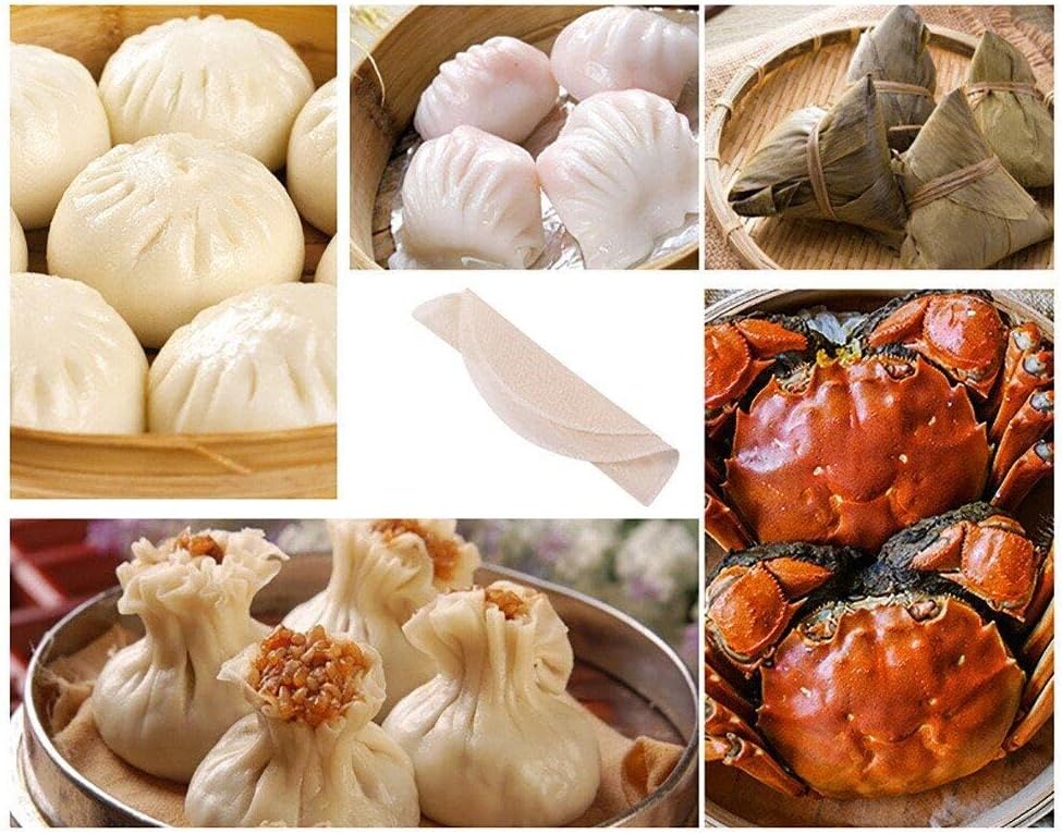 10 Pcs Round Cotton Yarn Cloth Reusable Non Stick Household Liners Cloth Mat Pad Steamed Buns Dumplings Baking Cooking Tool
