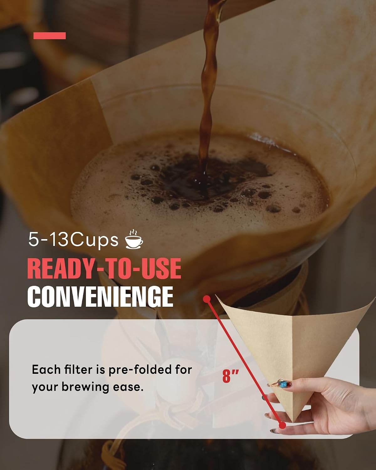 100ct Cone Coffee Filters, for Chemex Pour-Over Coffee Makers