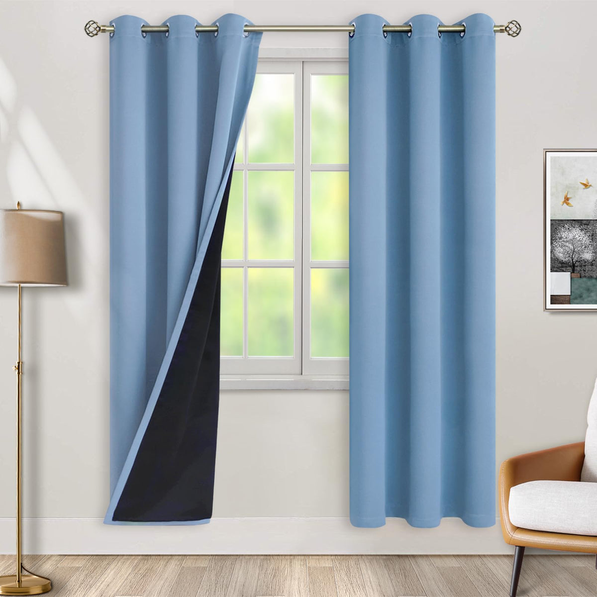 BGment 40 Inch Long Short Blackout Curtains for Small Windows