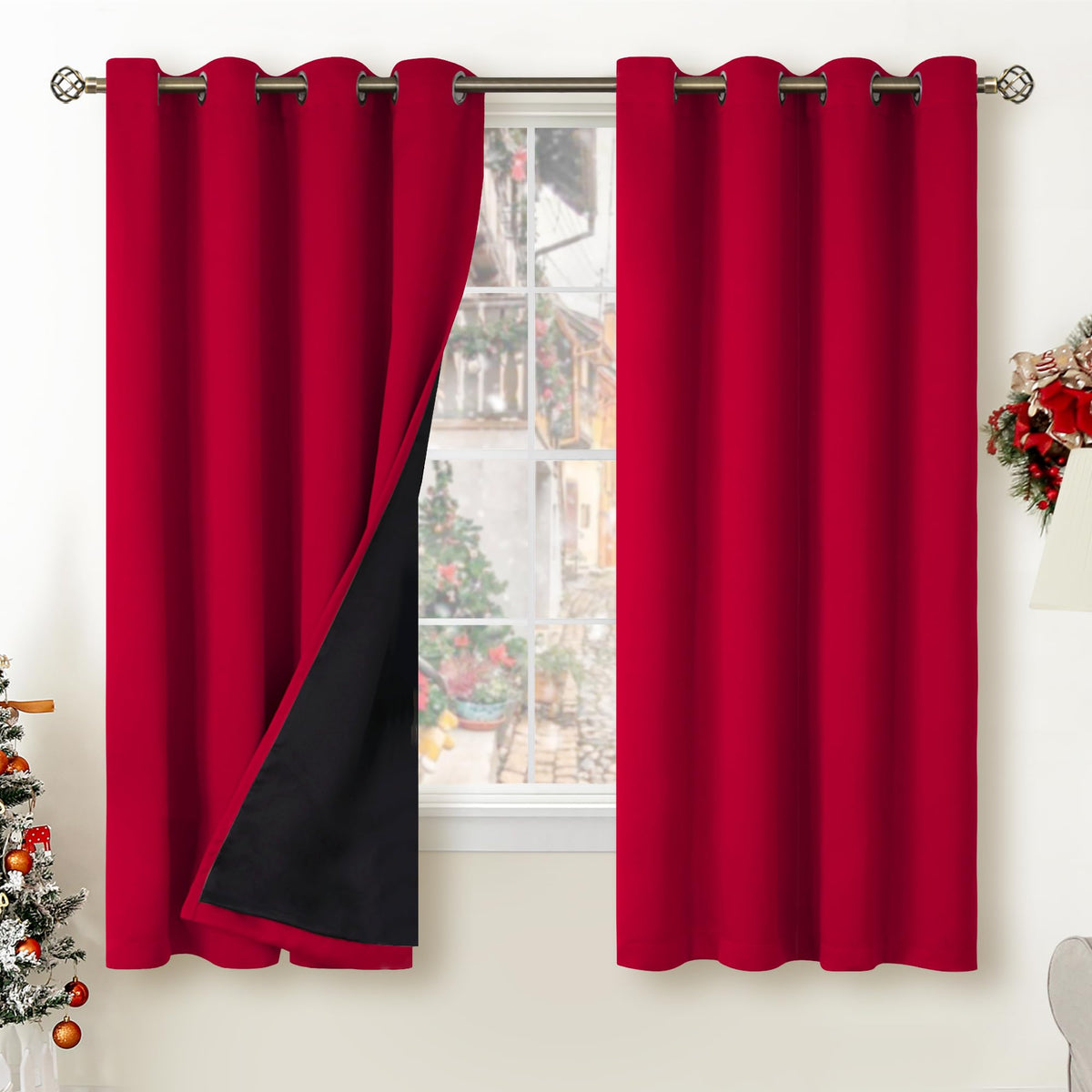 BGment 40 Inch Long Short Blackout Curtains for Small Windows