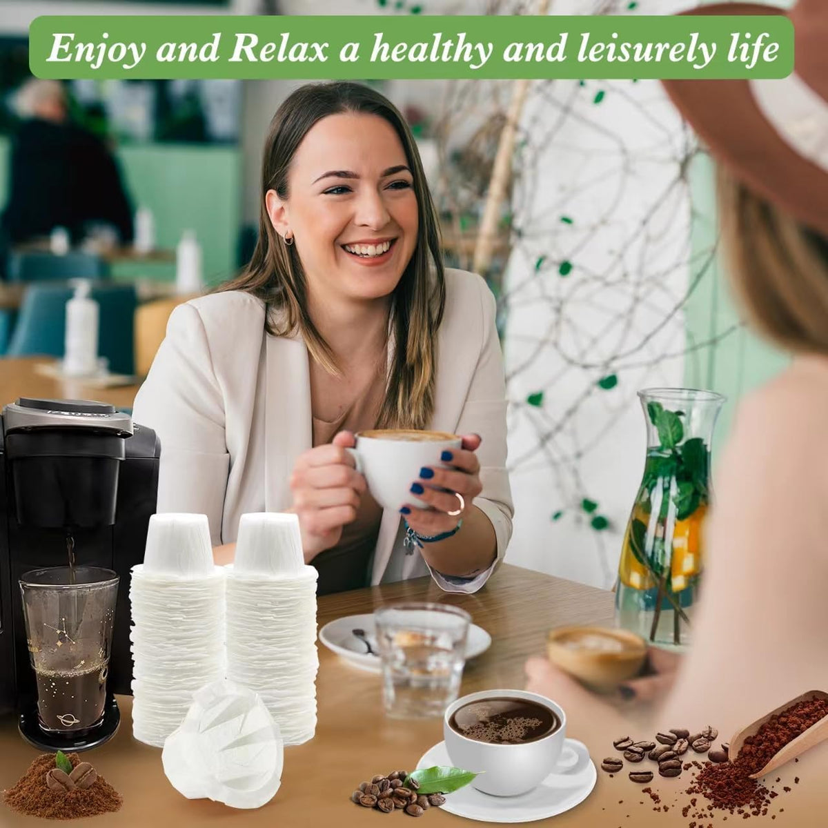 Aussen Disposable Coffee Paper Filters, Fits All Reusable K-Cup Coffee Pods