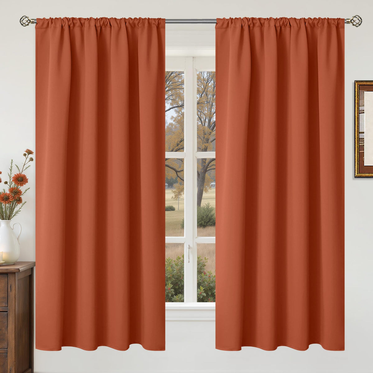 BGment Black Blackout Curtains 40 Inches Long for Kitchen Window 2 Panels