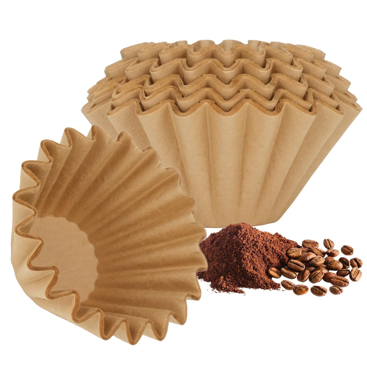 5 Cup Coffee Filters, 100 Count Basket Coffee Filter for 4-5 Cup Coffee Maker, Disposable Paper Coffee Filters for Mini Brew, White (Oxygen Bleaching）