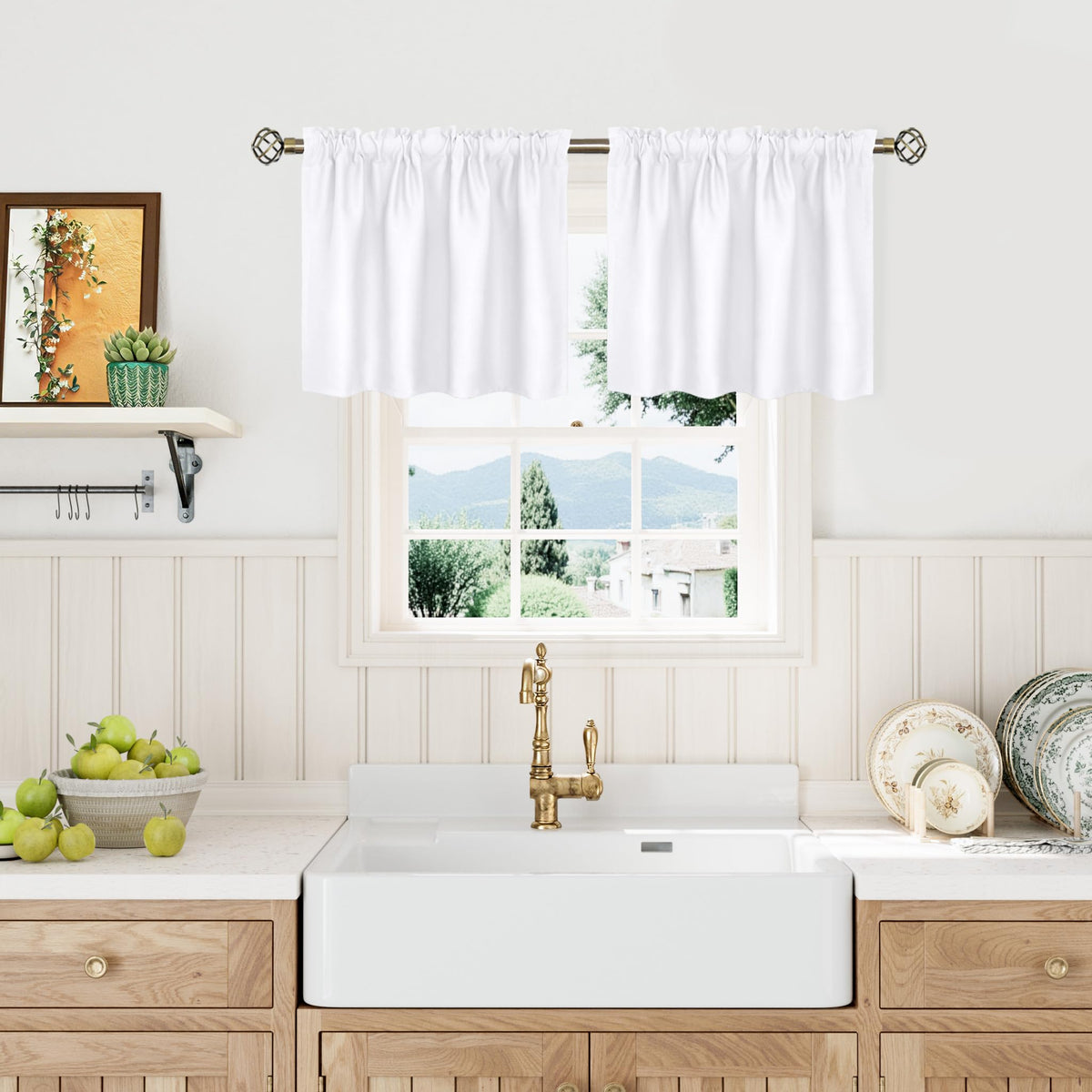 BGment Black Blackout Curtains 40 Inches Long for Kitchen Window 2 Panels