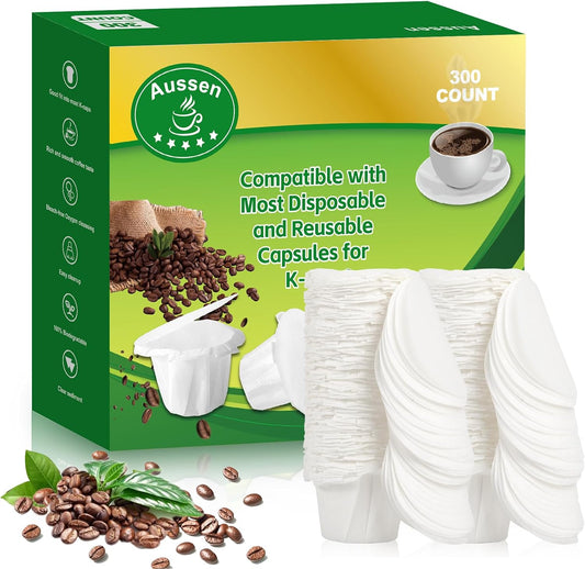 Aussen Disposable Coffee Paper Filters, Fits All Reusable K-Cup Coffee Pods